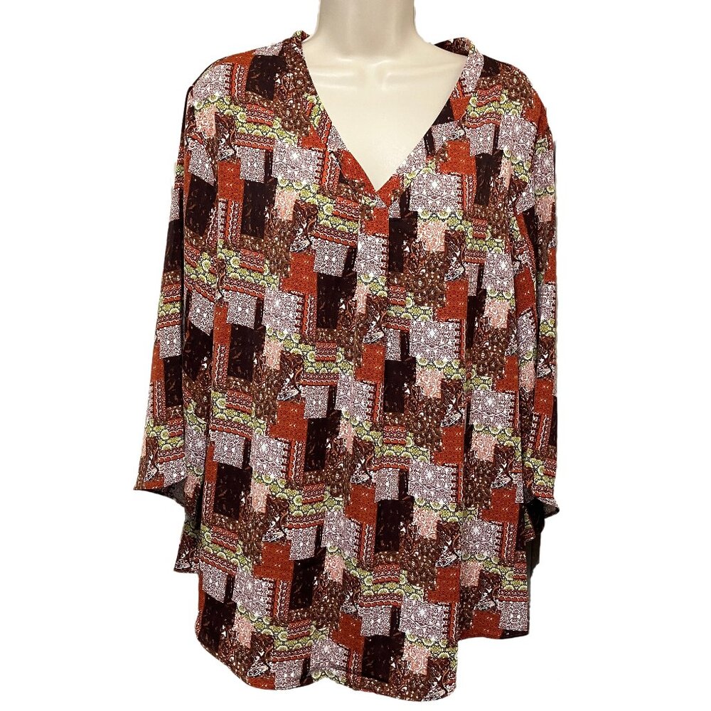 NWT Aodemo Patchwork Top Size:  2XL